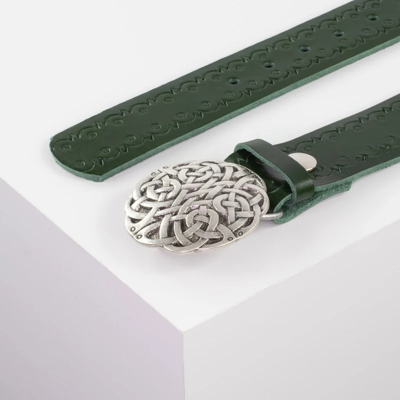 Ledergürtel 4cm mit Schnalle Gordischer Knoten