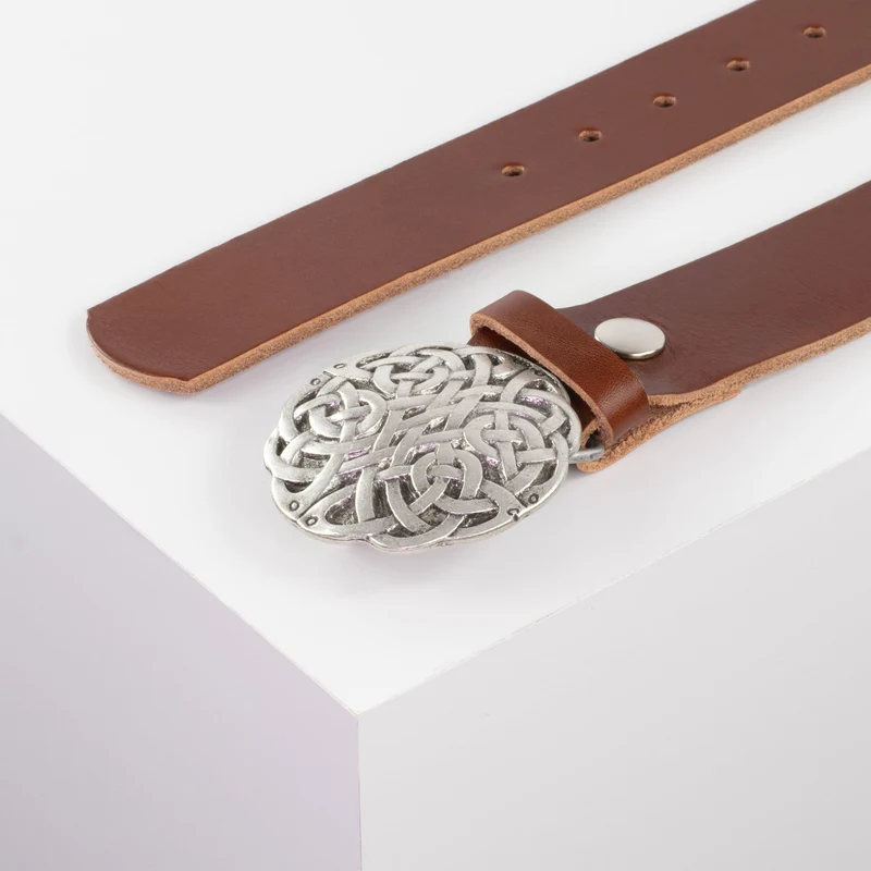 Ledergürtel 4cm mit Schnalle Gordischer Knoten