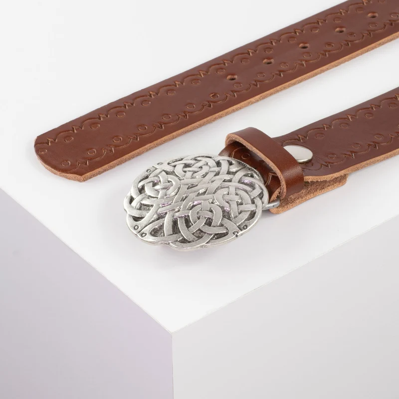 Ledergürtel 4cm mit Schnalle Gordischer Knoten