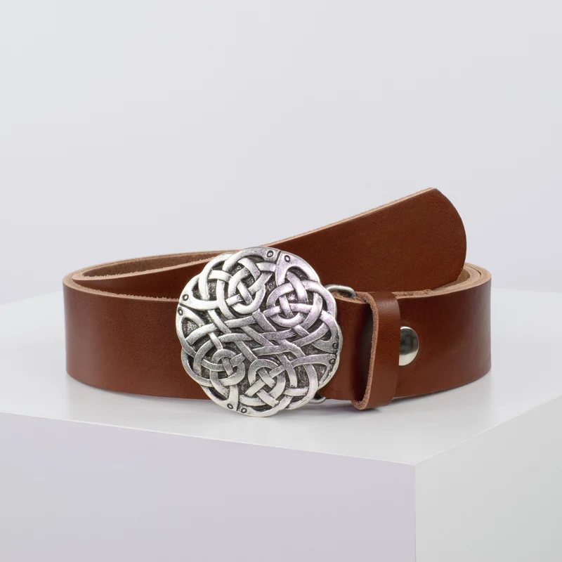 Ledergürtel 4cm mit Schnalle Gordischer Knoten