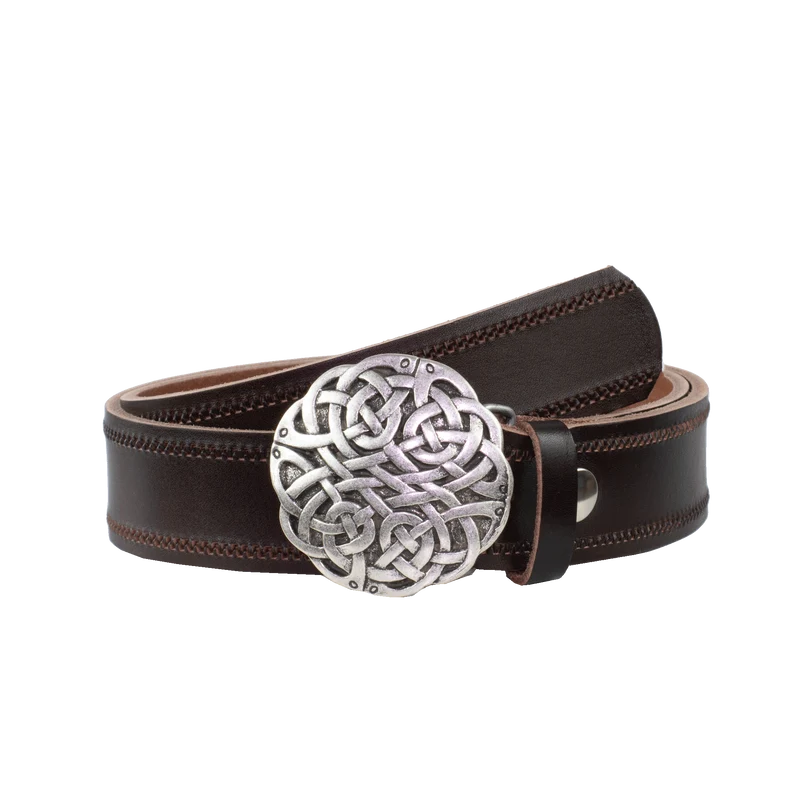 Ledergürtel 4cm mit Schnalle Gordischer Knoten