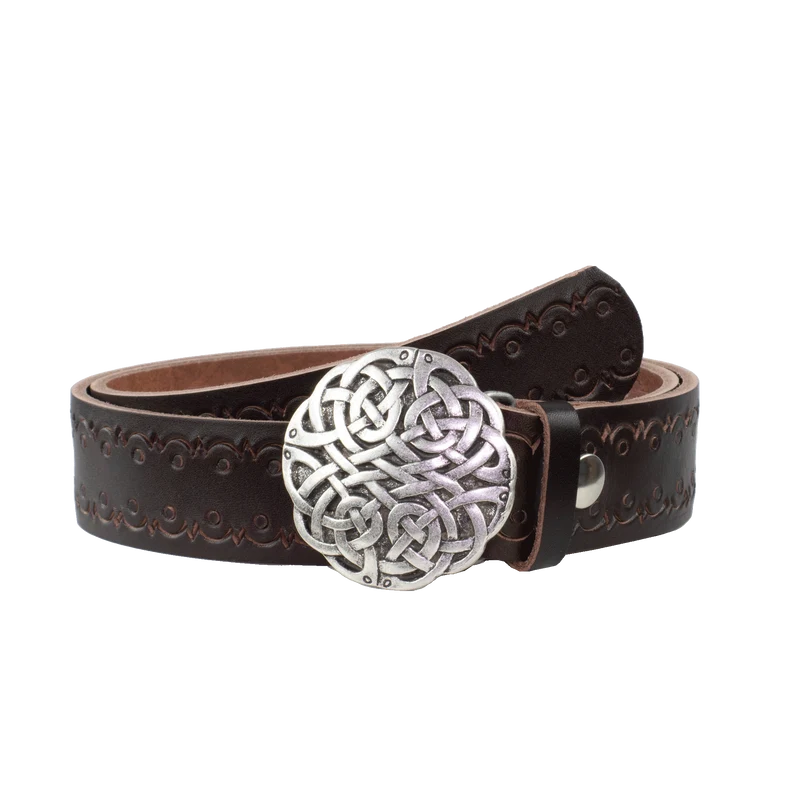 Ledergürtel 4cm mit Schnalle Gordischer Knoten