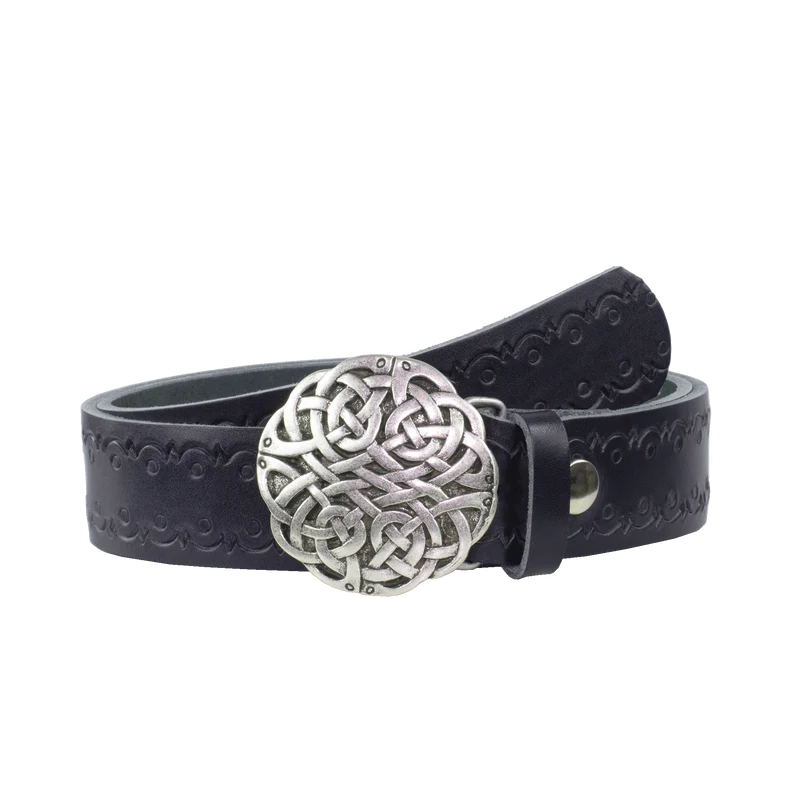 Ledergürtel 4cm mit Schnalle Gordischer Knoten