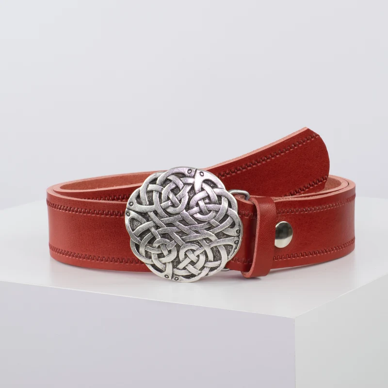 Ledergürtel 4cm mit Schnalle Gordischer Knoten