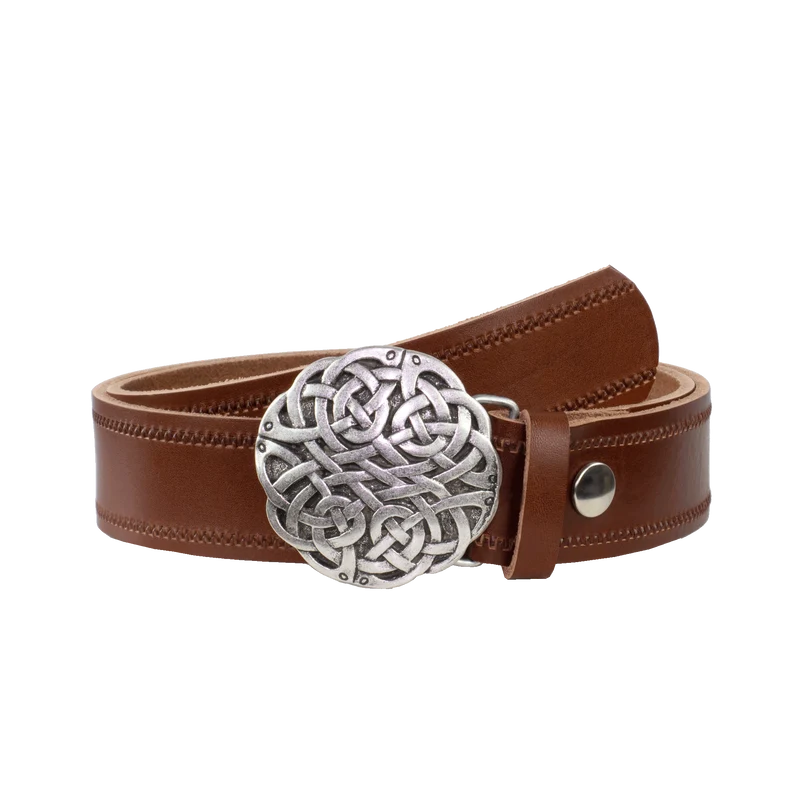 Ledergürtel 4cm mit Schnalle Gordischer Knoten