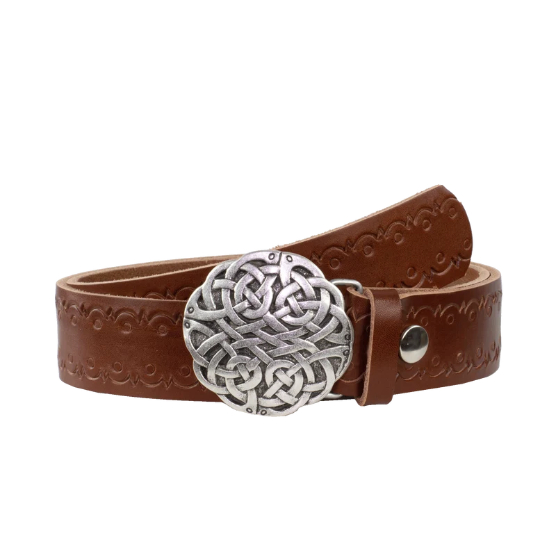 Ledergürtel 4cm mit Schnalle Gordischer Knoten