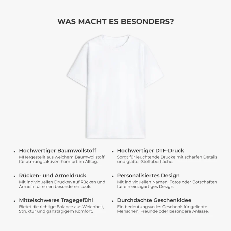 Herbst - Personalisiertes Geschenk | T-Shirt Mit Rücken- Und Ärmelprint