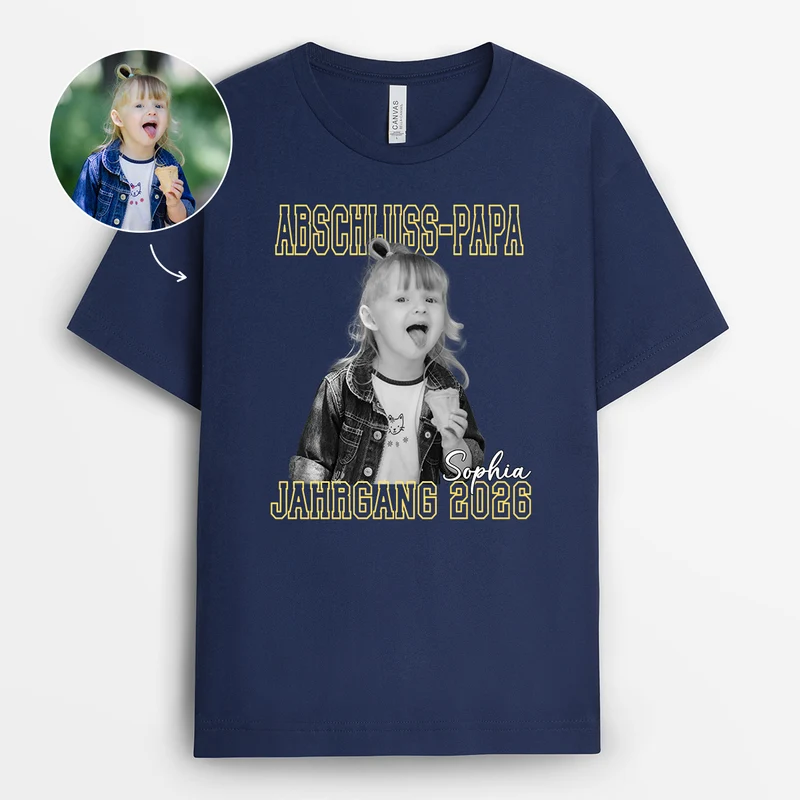 Abschluss Mama Papa - Personalisiertes T Shirt Mit Bild