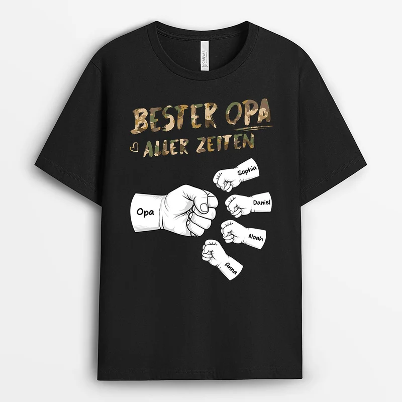 Bester Papa Aller Zeiten - Personalisiertes Geschenk | Opa Papa Shirt Tarnmuster