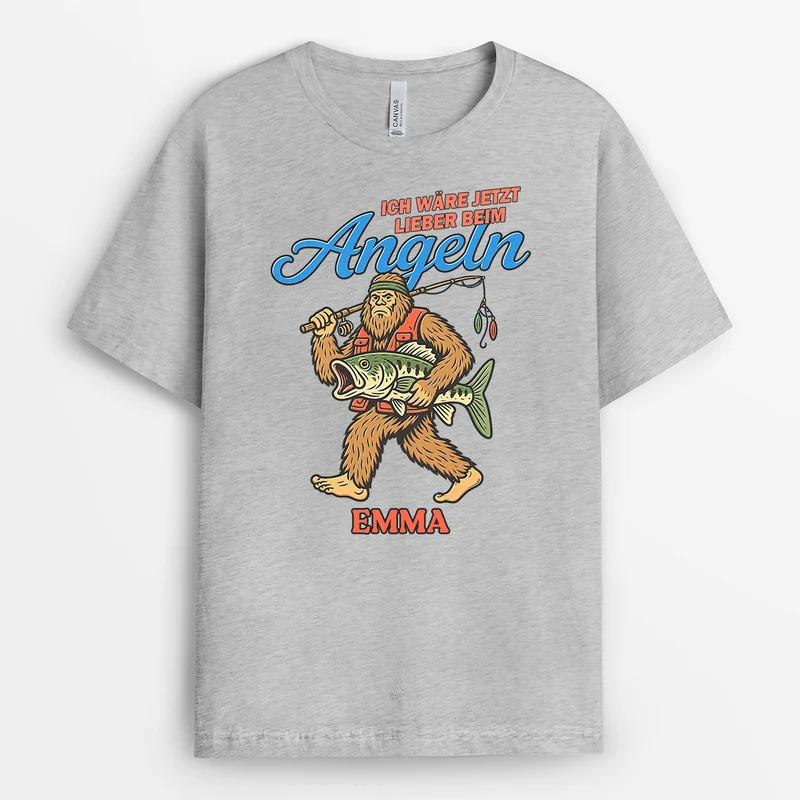Ich Wäre Jetzt Lieber Beim Angeln - Personalisiertes T Shirt Angeln