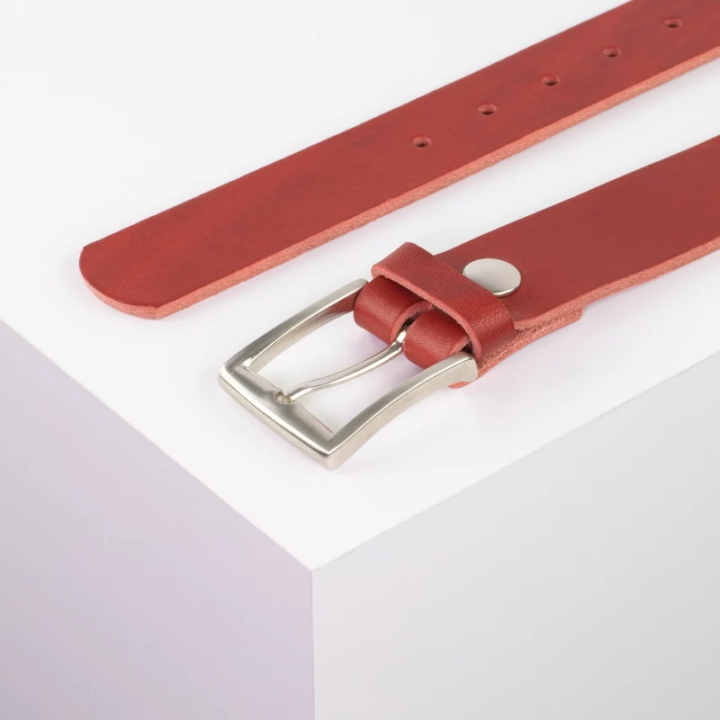 Ledergürtel 3,5cm mit Schnalle Toronto silber
