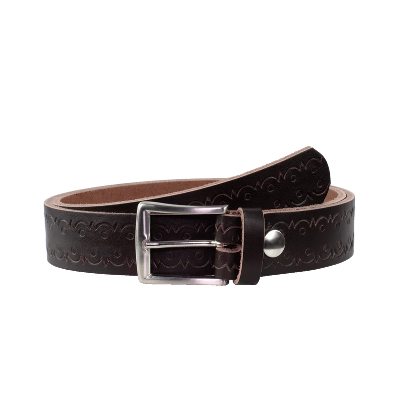 Ledergürtel 3,5cm mit Schnalle Toronto silber