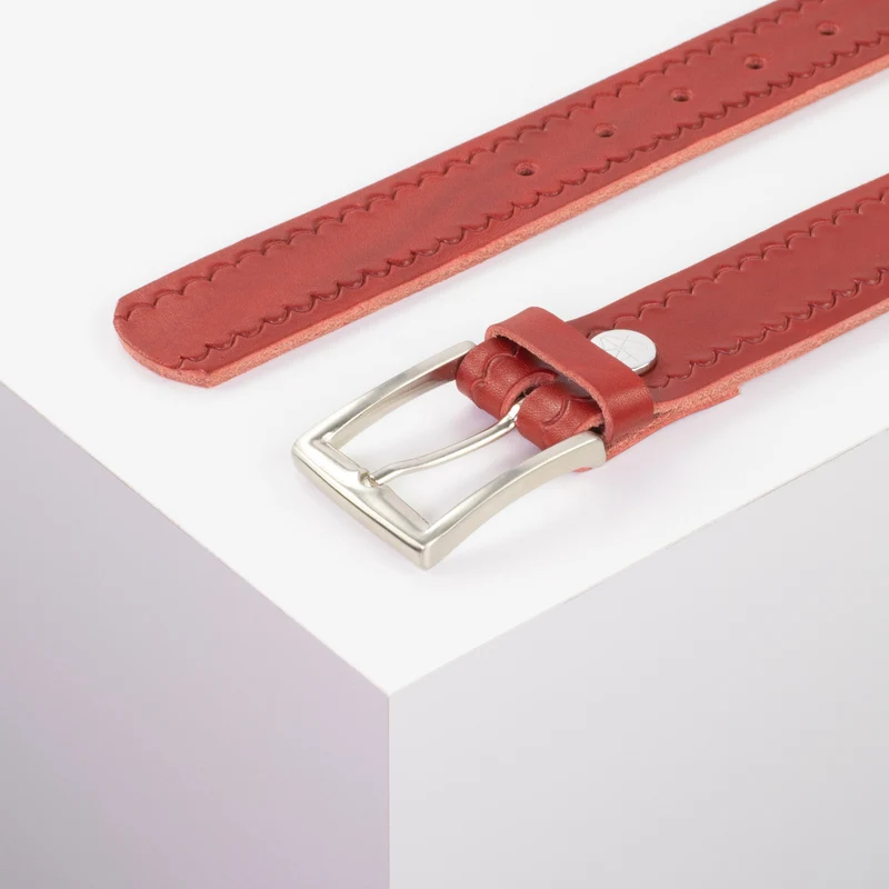 Ledergürtel 3,5cm mit Schnalle Toronto silber