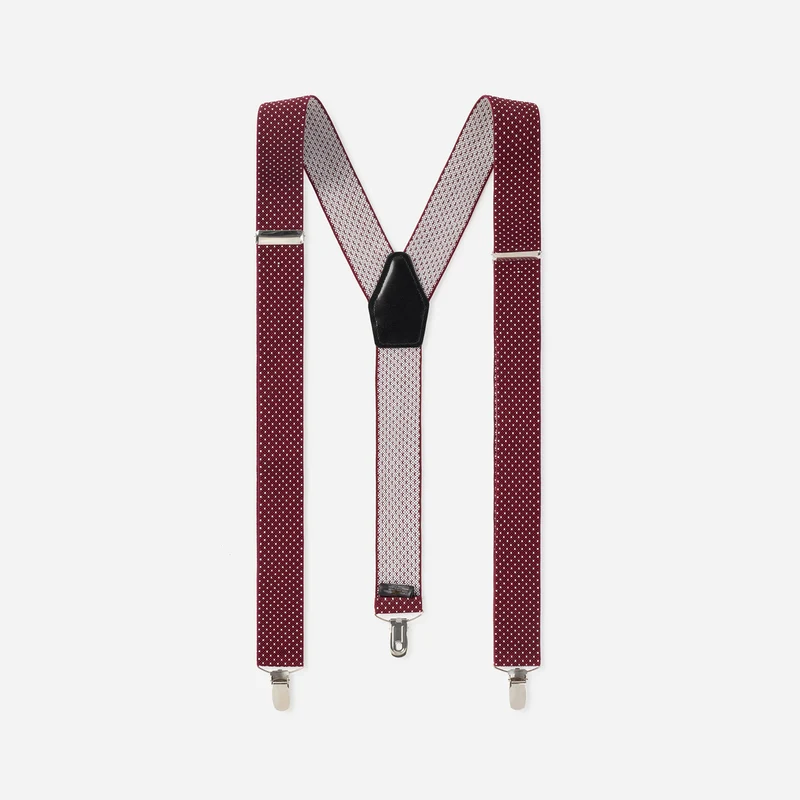 MINO bordeaux tupfen – Herren-Hosenträger