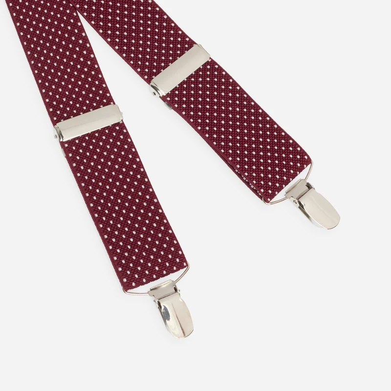 MINO bordeaux tupfen – Herren-Hosenträger