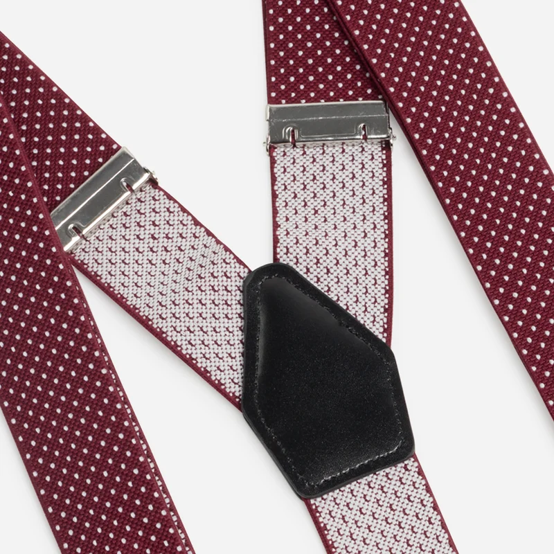 MINO bordeaux tupfen – Herren-Hosenträger