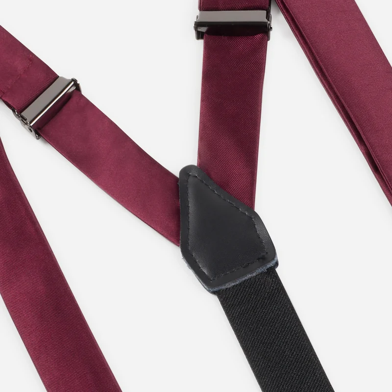 SALVO bordeaux uni – Herren-Accessoire-Set