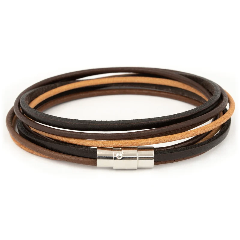 Lederarmband/Wickelarmband „Natur“ mit Magnetverschluss