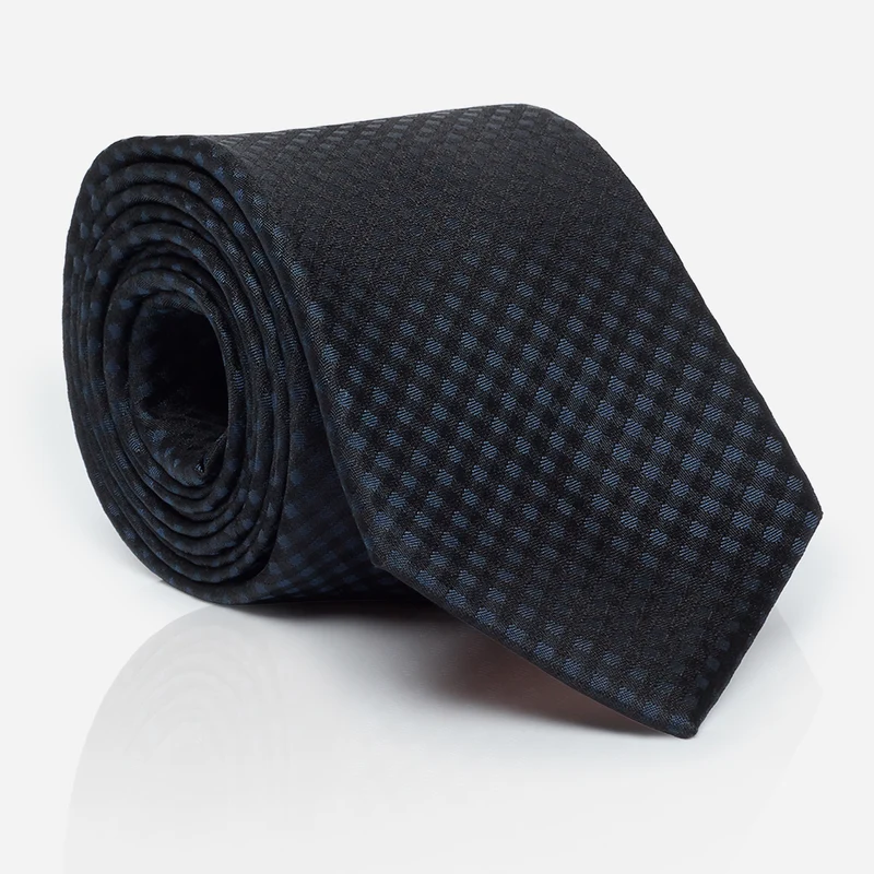 LEONARDO black karo – Seidenkrawatte