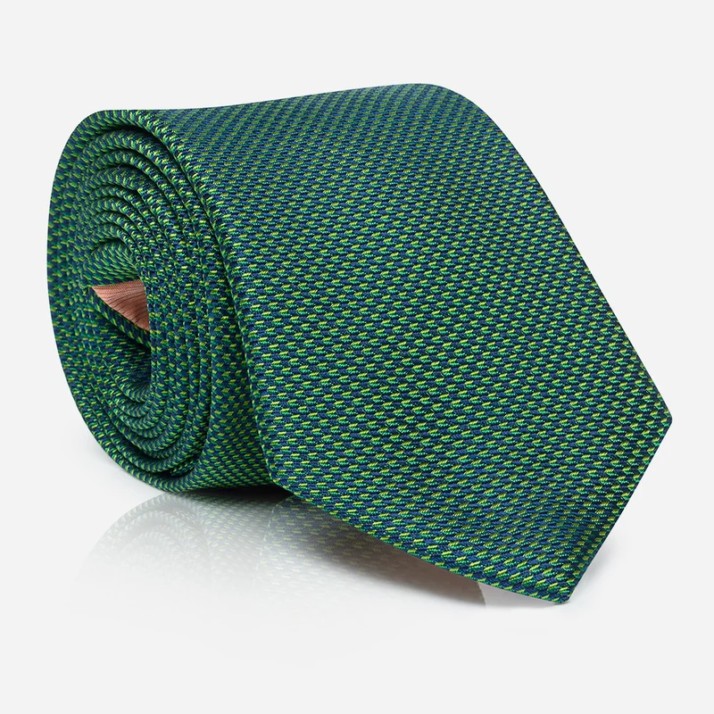 LANDO green minimal – Seidenkrawatte mit Minimal-Dessin