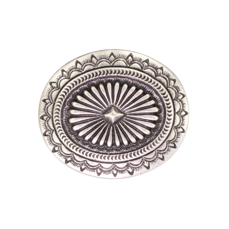 Gürtelschnalle 4cm Floral silber