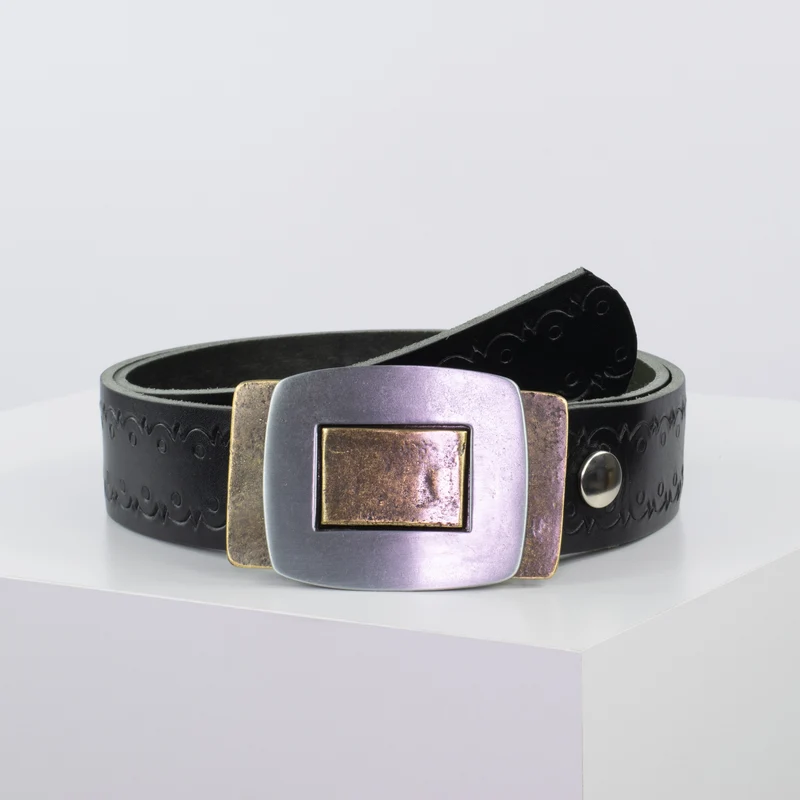 Ledergürtel 4cm mit Schnalle Inside Out
