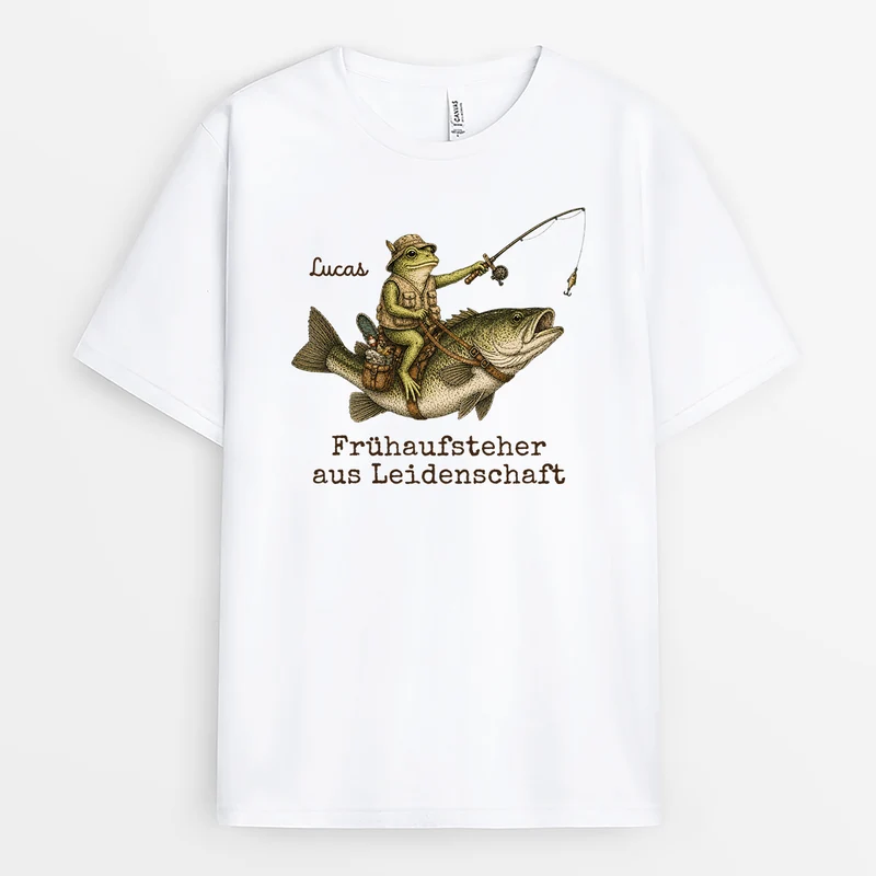 Der Frühe Vogel Fängt Den Fisch - Lustige T Shirts Personalisiert
