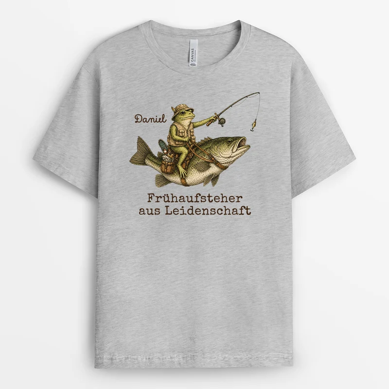 Der Frühe Vogel Fängt Den Fisch - Lustige T Shirts Personalisiert