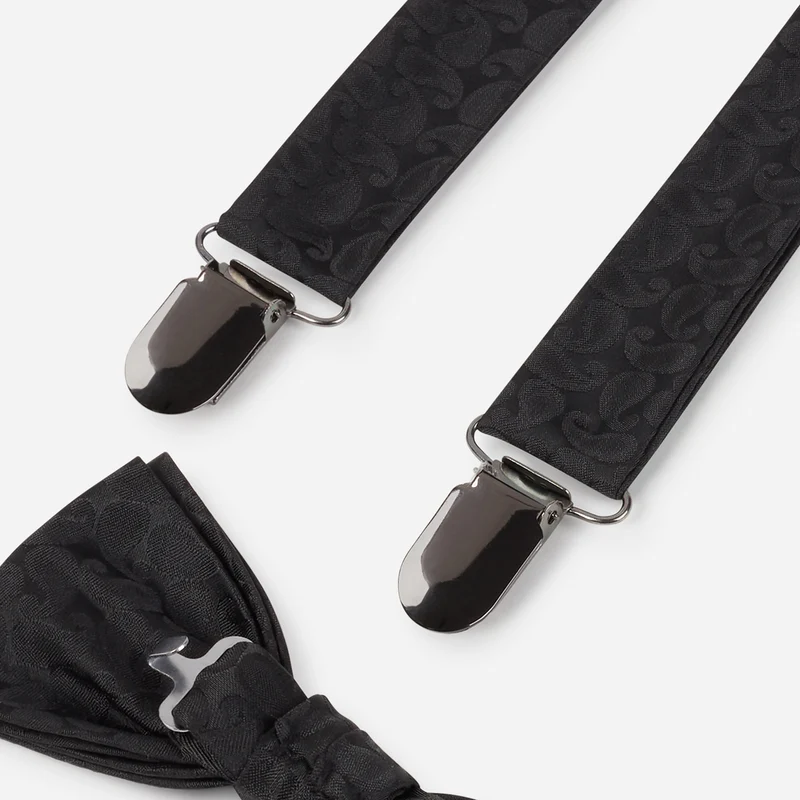 SANTINO black paisley – Herren-Accessoire-Set