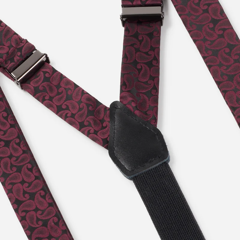 SANTINO bordeaux paisley – Herren-Accessoire-Set