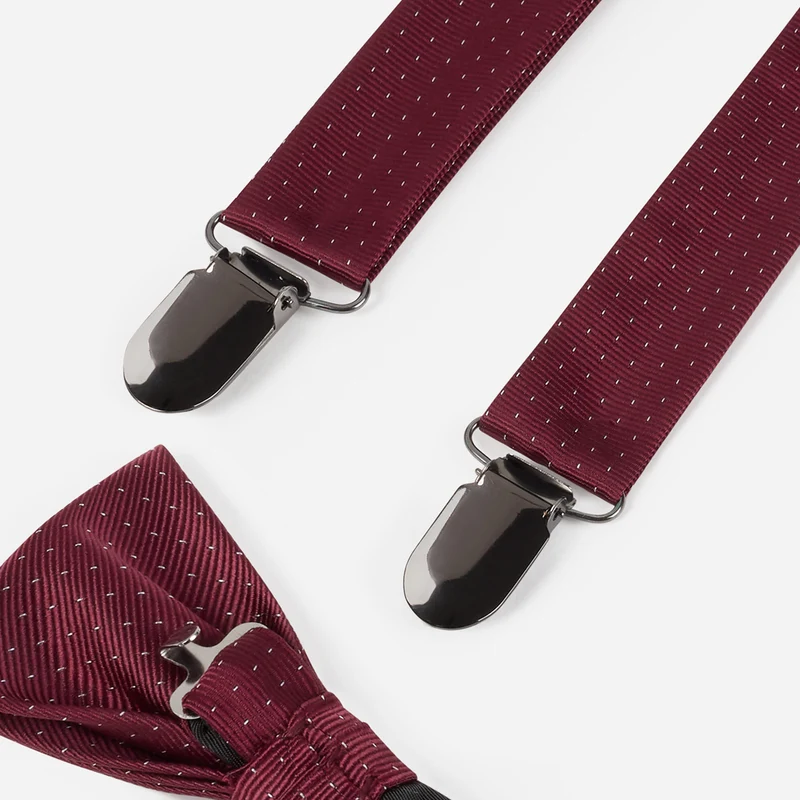 SILVIO bordeaux tupfen – Herren-Accessoire-Set