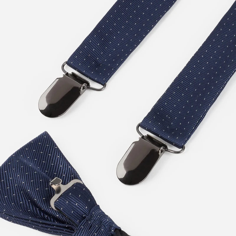 SILVIO navy tupfen – Herren-Accessoire-Set