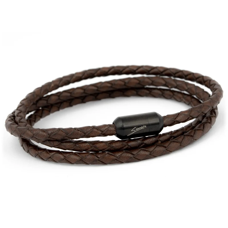 Wickelarmband aus Leder mit Magnetverschluss