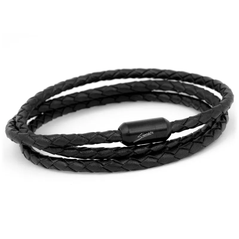 Wickelarmband aus Leder mit Magnetverschluss