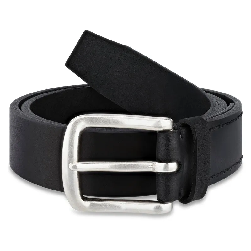 Ochsenleder Gürtel in Schwarz, 5-7mm extra stark, 4 cm, handgenähter Herrengürtel „Liam“