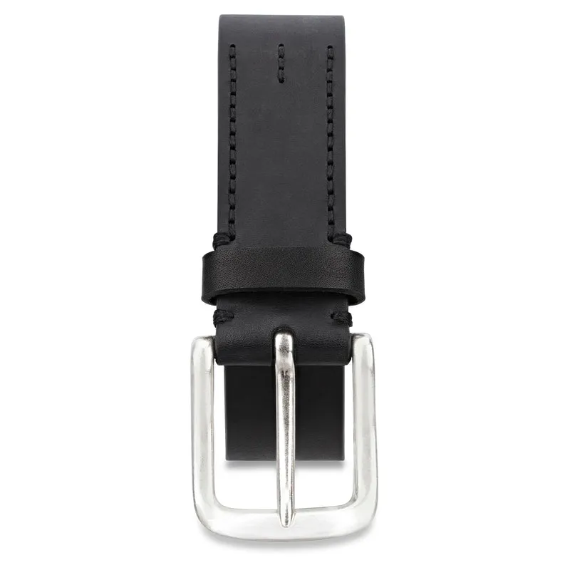 Ochsenleder Gürtel in Schwarz, 5-7mm extra stark, 4 cm, handgenähter Herrengürtel „Liam“