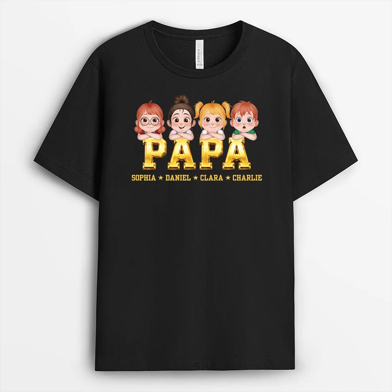 [3D-Optik] Papa Opa Cartoon - Personalisiertes Geschenk | Shirt