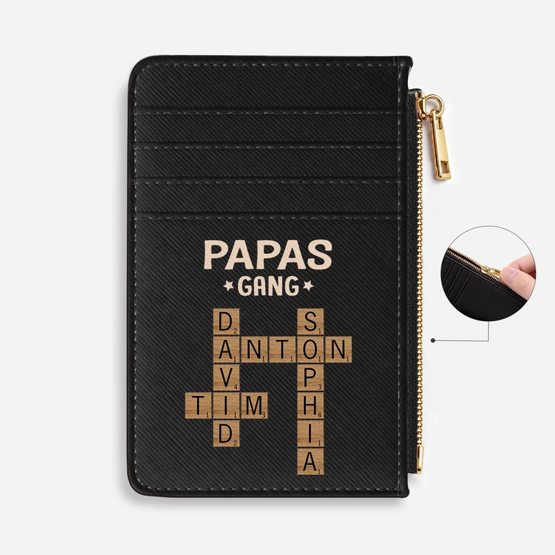 Papas Gang - Personalisierte Kreuzworträtsel Geschenke | Kartenetui Papa Mama