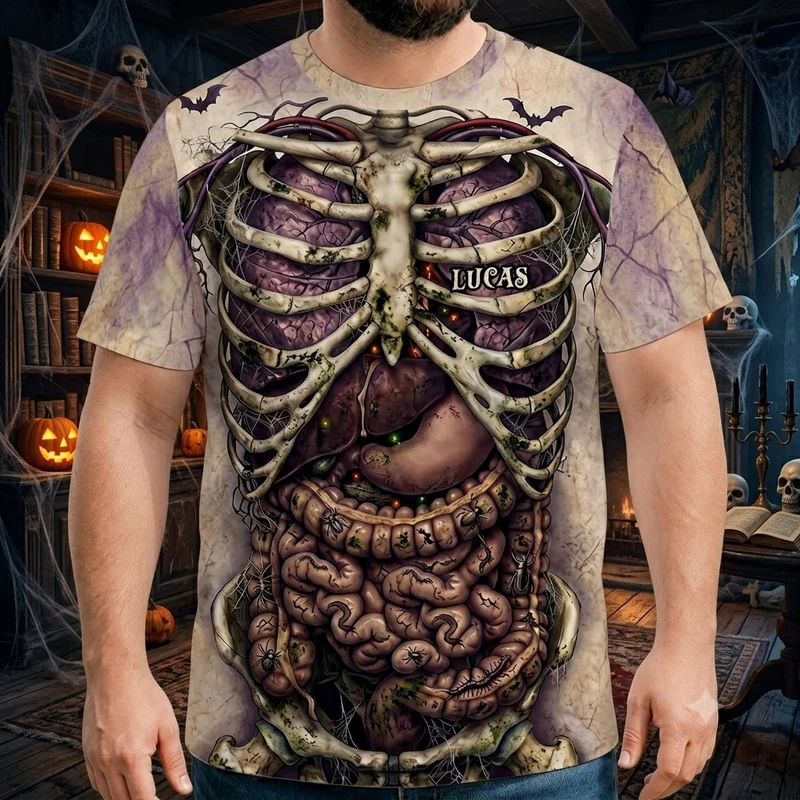 [3D-Optik] Innere Organe - Personalisiertes Geschenk | All Over Print T Shirt Halloween