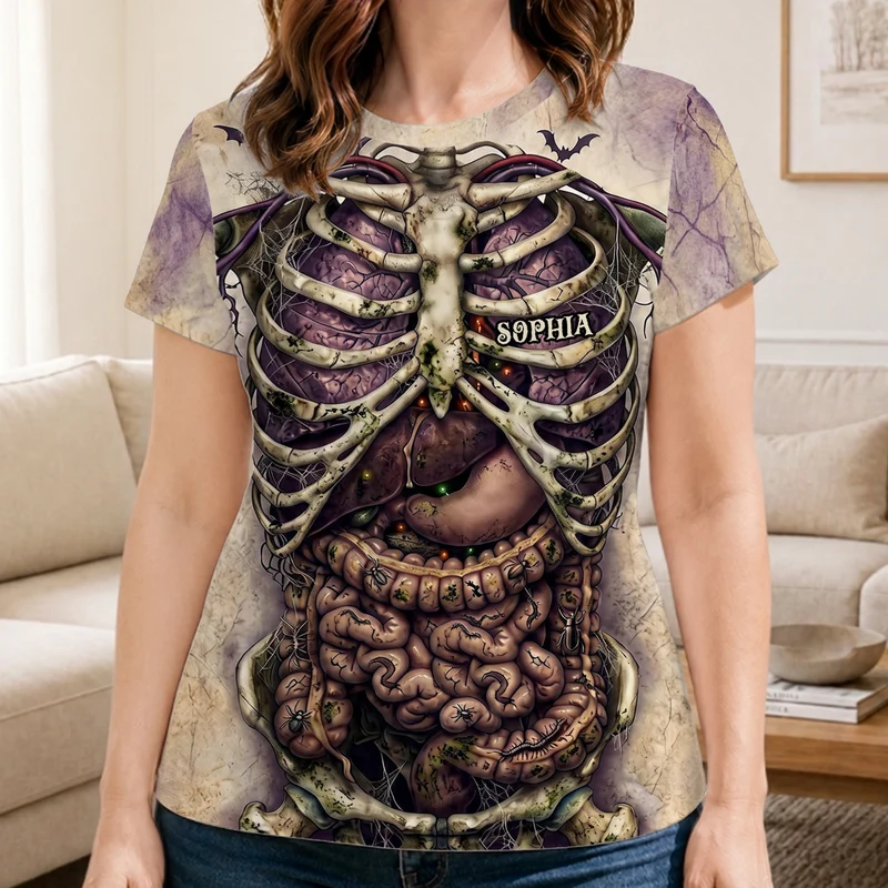 [3D-Optik] Innere Organe - Personalisiertes Geschenk | All Over Print T Shirt Halloween