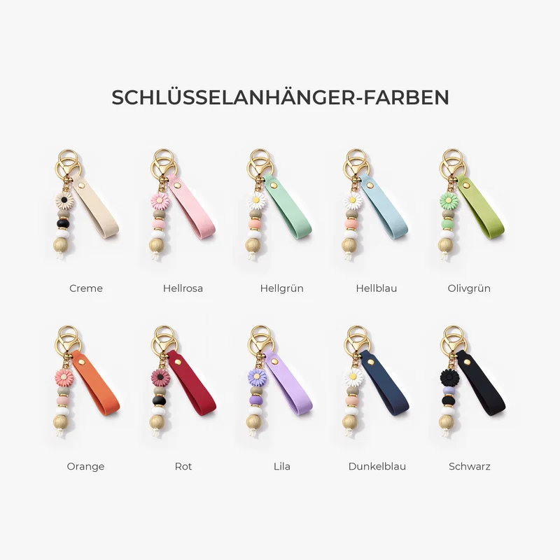 In Liebevoller Erinnerung - Personalisierte Paar Geschenke | UV Druck Daisy Schlüsselanhänger Foto Perlen
