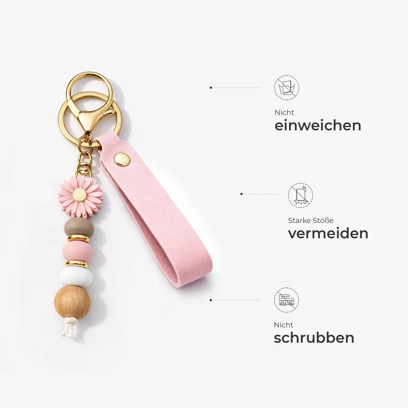 In Liebevoller Erinnerung - Personalisierte Paar Geschenke | UV Druck Daisy Schlüsselanhänger Foto Perlen