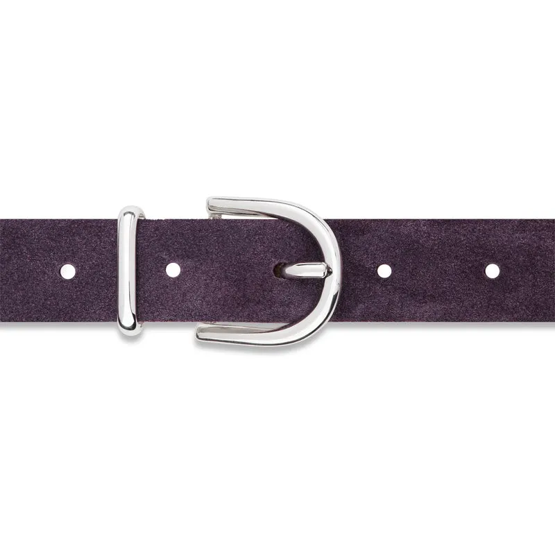 Damen Wildledergürtel „Leni" in Aubergine – 2,5 cm, hochwertiges Veloursleder