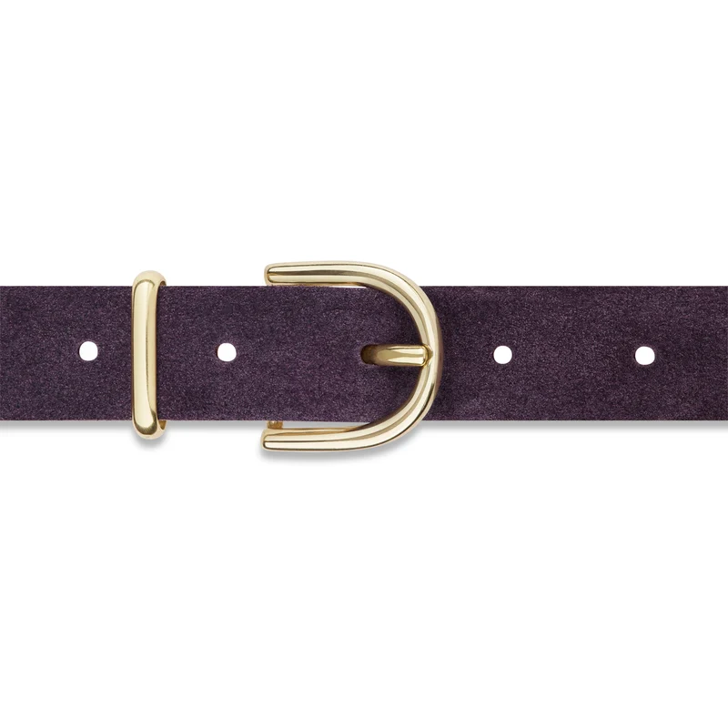 Damen Wildledergürtel „Leni" in Aubergine – 2,5 cm, hochwertiges Veloursleder