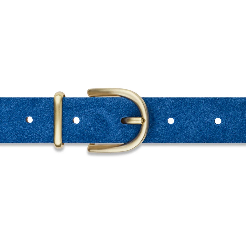 Damen Wildledergürtel „Leni" in Blau – 2,5 cm, hochwertiges Veloursleder