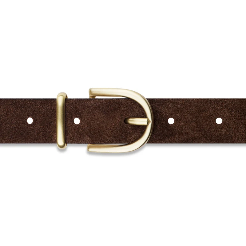 Damen Wildledergürtel „Leni" in Dunkelbraun – 2,5 cm, hochwertiges Veloursleder