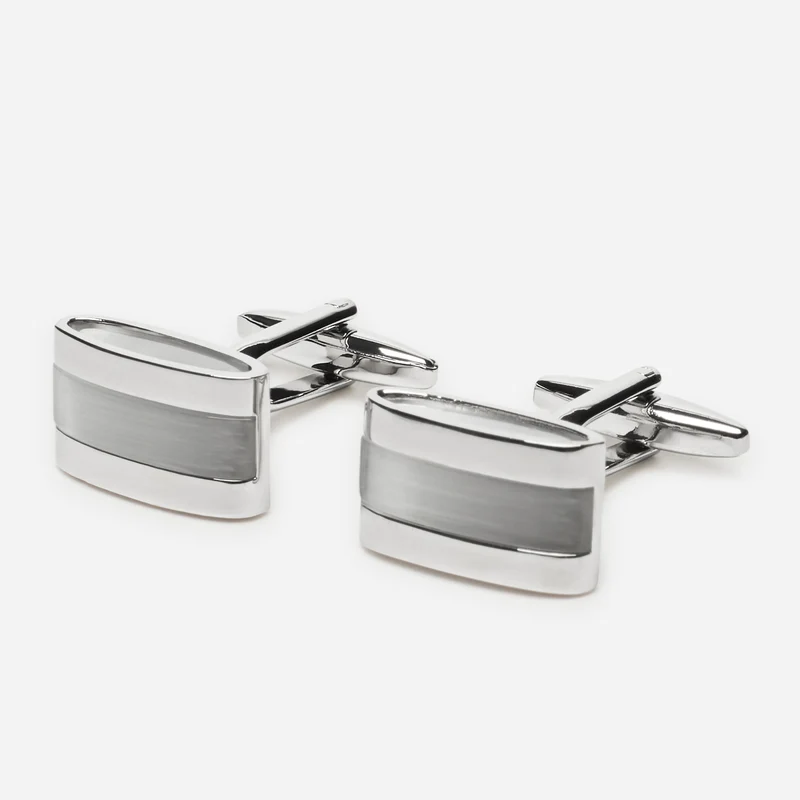 TOLEDO silver uni – Herren-Manschettenknöpfe