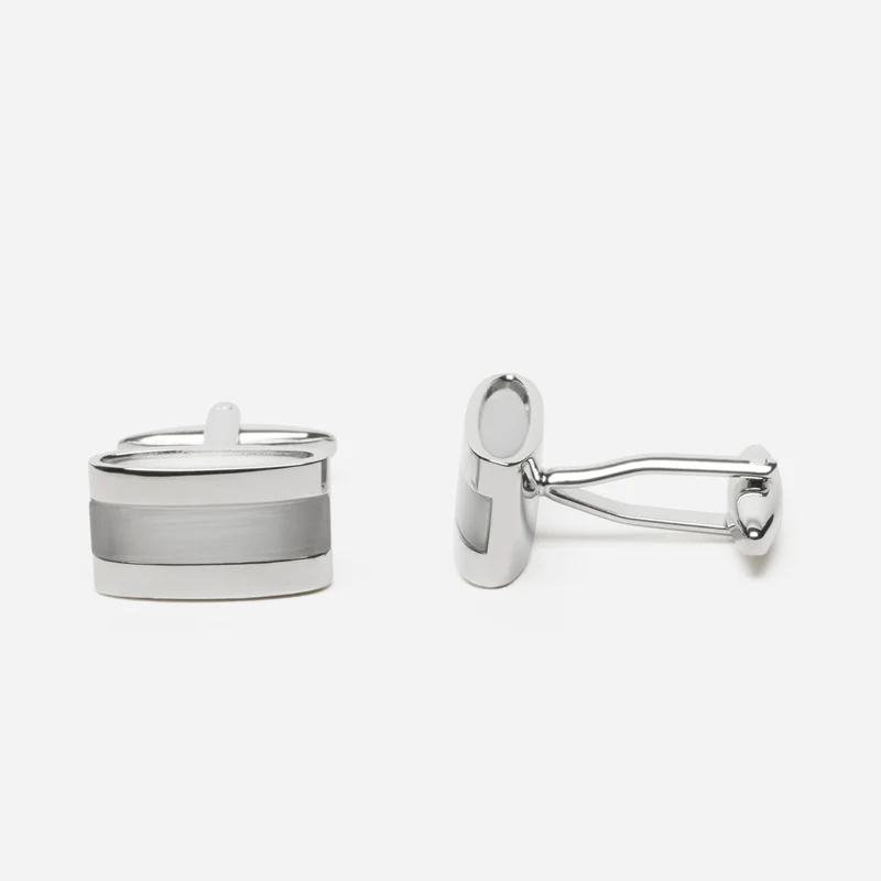 TOLEDO silver uni – Herren-Manschettenknöpfe