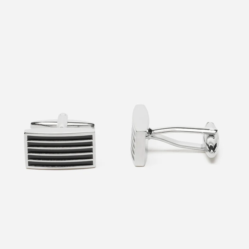TOLEDO silver uni – Herren-Manschettenknöpfe