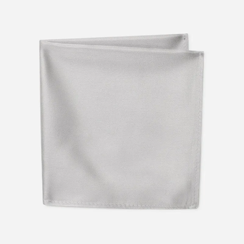 TILO silver uni – Seiden-Einstecktuch